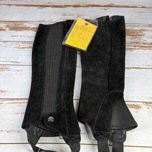 Ariat All Around Chap III Half Chaps Size XS Extra Small Black Suede Equestrian